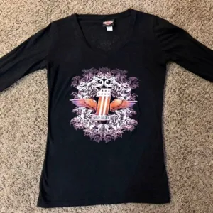 2015? Harley Davidson V-Neck T-Shirt Womens S Used thumbnail 4