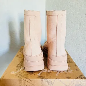 FREE‎ PEOPLE Camp Out Canvas Combat Boot, Natural, Tan/Pink, Size 8, NWT thumbnail 8