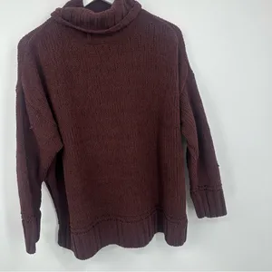 Aerie Maroon Turtleneck Sweater Size Small Boho Fall Cozy thumbnail 7