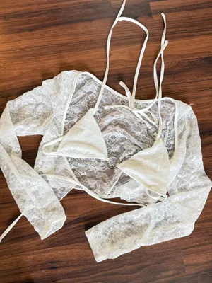 SheIn White Lace Top thumbnail 1
