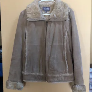 WILSONS LEATHER Tan Suede and Faux Fur Coat Size M thumbnail 4