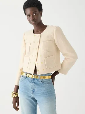 NWT J.Crew Double-breasted Lady Jacket in Dusty Ivory Italian Boiled Wool 4 thumbnail 2