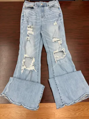 American Eagle Next Level Stretch Curvy Super High-Rise Flare Jeans Size 4 thumbnail 1