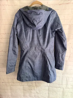 Columbia Women's Navy Spot Patterned Hooded Rain Jacket Size Small thumbnail 3