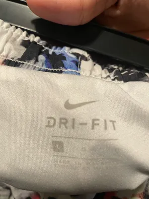 Nike Floral Dri- FIT Tempo Athletic Shorts - White/Black Size L thumbnail 3