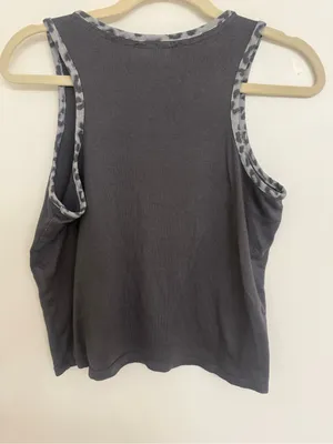 Lucky Brand Women's loungwear Grey Leopard Print Short Sleeve, Tank Top & Short thumbnail 5