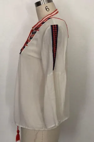 Boho Embroidered peasant blouse by Sugar + Lips M thumbnail 3