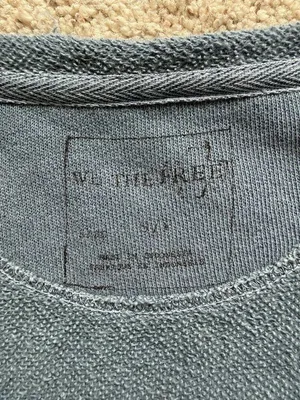 We The Free People Distressed Peplum Sweatshirt Raw Hem Gray Womens Small thumbnail 2