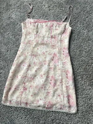 Princess Polly Floral Lace Slip Dress in Pink and Cream thumbnail 2