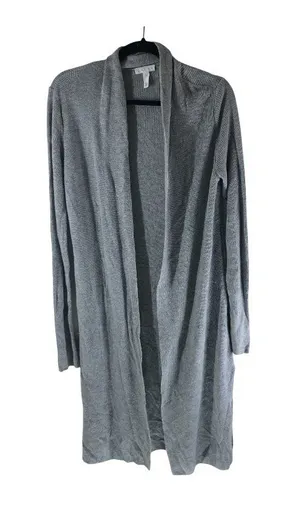 Leith Long Open-Front Gray Longline Cardigan Sweater Size Small Rayon Blend thumbnail 1