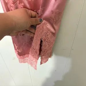 Motel Rocks Coti Satin Lace Slip Dress Pink Floral Bodycon Y2K Coquette Womens M thumbnail 10
