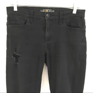 Lucky Brand Black Brooke leggings busted‎ knee jeans 6/28 thumbnail 2