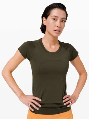 Lululemon Swiftly Tech Short Sleeve Crew Dark Olive Size 4 thumbnail 1