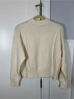 Madewell SoftWool Boxy Crewneck Sweater Heather cloud size small winter fall thumbnail 5