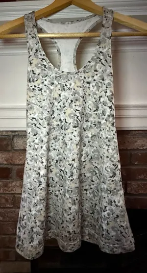 Lululemon Cool Racerback Tank Top in Floral Grey Black and Beige Print thumbnail 1