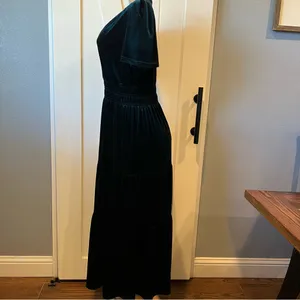 NWT Elegant Velvet velour tiered maxi Dress short sleeve xl(16-18) thumbnail 10
