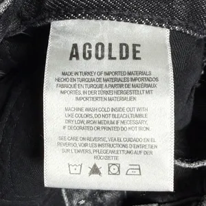 Agolde Womens Dame Jeans Size 29 Wide Leg Button Fly Ditch Black Cuffed thumbnail 6