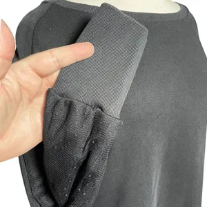ANTHROPOLOGIE Women’s Boho Black Tulled Pullover Split Back Sweatshirt thumbnail 6
