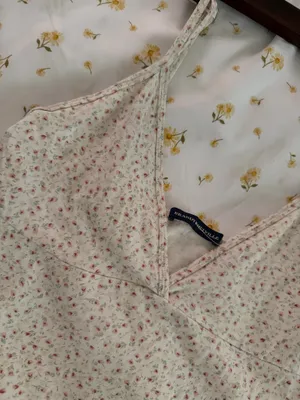 Brandy Melville Cream Colored Floral Tank Top thumbnail 2