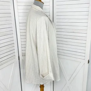 Zara Crinkled Look Slouchy‎ Blazer Tan Medium Linen Blend Double Breasted thumbnail 4
