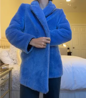 J.Crew blue teddy peacoat  thumbnail 3
