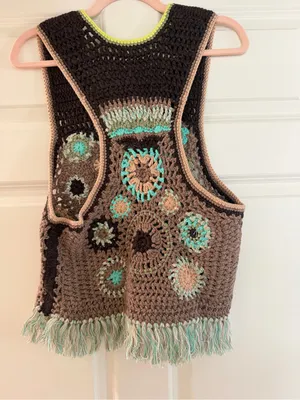 Free People Desert Rose Crochet Vest Size M thumbnail 3