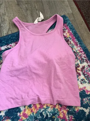 Lululemon Pink Ribbed Tank Top - Women’s Sleeveless Crop thumbnail 1
