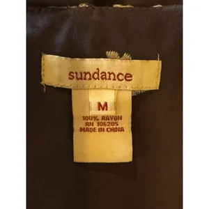 Sundance Embroidered Mini Dress Women Medium Gray Boho Eyelet Bell Sleeve thumbnail 8