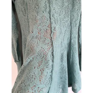 Free People coffee in the morning Lace Long Sleeve Flared Mini‎ Dress Tunic S thumbnail 4