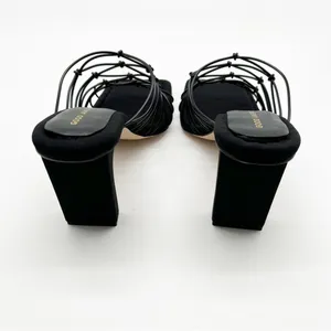 NWT Good American Square Toe Mule Sandals Women's‎ Size 7 Black Minimalist Chic thumbnail 6