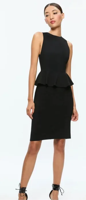 Alice + Olivia Women's Black Sleeveless‎ Peplum Dress thumbnail 1