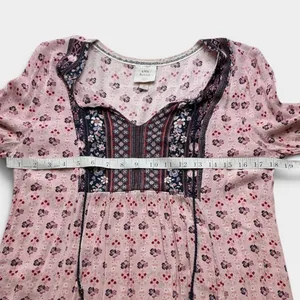 Knox Rose Pink Floral Boho Tassel Tie Long Sleeve Dress Medium thumbnail 6