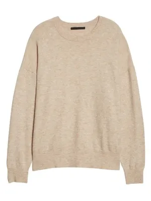 JENNI KAYNE‎ oversized crewneck sweater tan oatmeal small cashmere wool blend thumbnail 1