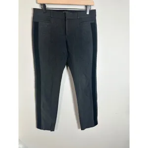 Banana Republic Sloan Slim Ankle Pants Gray Black Tuxedo Side Stripe Womens‎ 4 thumbnail 2