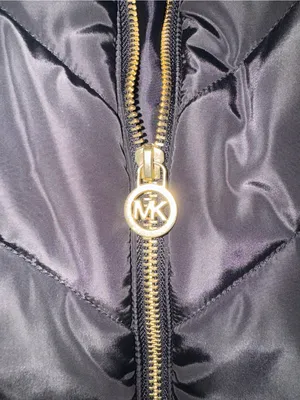 MICHAEL Michael Kors Black Quilted Puffer Vest with Gold Zipper thumbnail 2