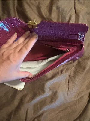 Bellini Patent Croc-Embossed Convertible Clutch in Fuchsia thumbnail 4