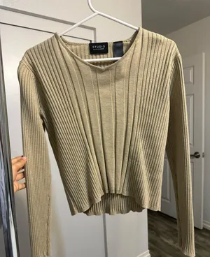 Nude Long Sleeves Top Tan Size M thumbnail 1