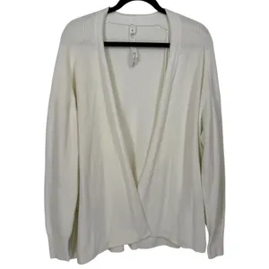 Lululemon Women's Side Slit Sweater Wrap Open Front Cardigan Ribbed Knit Size 4 thumbnail 4