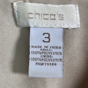 Chicos Tan‎ Faux Suede Perforated Button Front Utility Vest Mock Neck Size 3 XL thumbnail 3