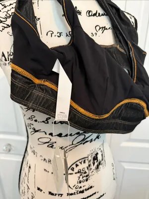 HALARA Black Denim-Inspired Crop Tank thumbnail 8