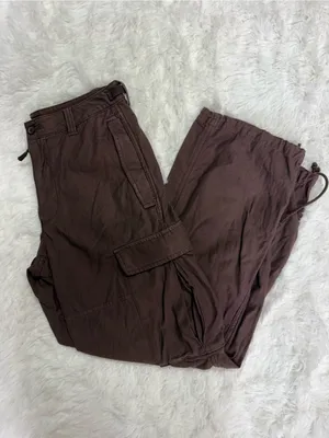 Aritzia Tna Cotton Cargo Pants Brown Utility Parachute Joggers Size 6 thumbnail 11