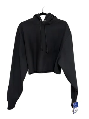 NEW Champion Reverse Weave Women’s Cropped Hoodie Sweatshirt in Black - Size L thumbnail 3