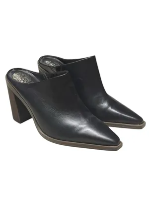 Vince Camuto 𖤐 Weeren Heel Mule Boot Bootie 𖤐 Black Leather 𖤐 8.5M 𖤐 Worn Once thumbnail 12