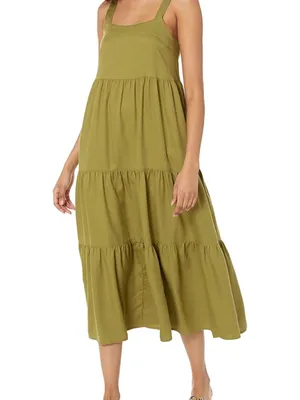 Olive Oil XS Tiered Sundress pockets thumbnail 6
