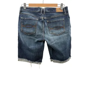 Abercrombie &‎ Fitch Denim Bermuda Shorts Womens 6 Blue Raw Hem Stretch Low Rise thumbnail 2