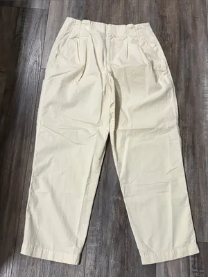 Abercrombie & Fitch Pleated Cream Trousers 27 thumbnail 1