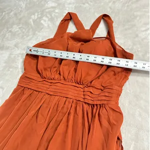 Birdy Grey Maxi Dress Women's Medium Rust Orange Tie Back Halter Sleeveless thumbnail 7
