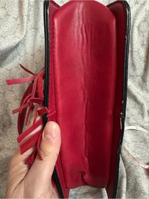 Red Leather Tassel Top-Handle Crossbody Bag thumbnail 7