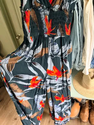 Patrons of Peace Tropical Print V-Neck Jumpsuit thumbnail 3