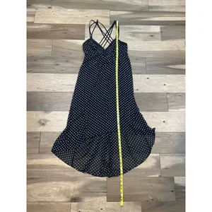 BCBGeneration High‑Low Maxi Dress Size L Black White Strappy Accent thumbnail 6